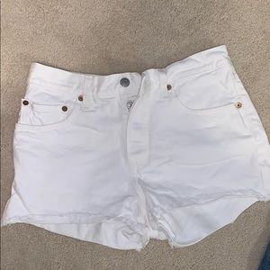 Levi’s white jean shorts